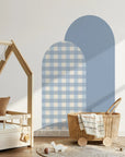 Combo Arches - Gingham Checkered & Rectangle - Blue + Sky