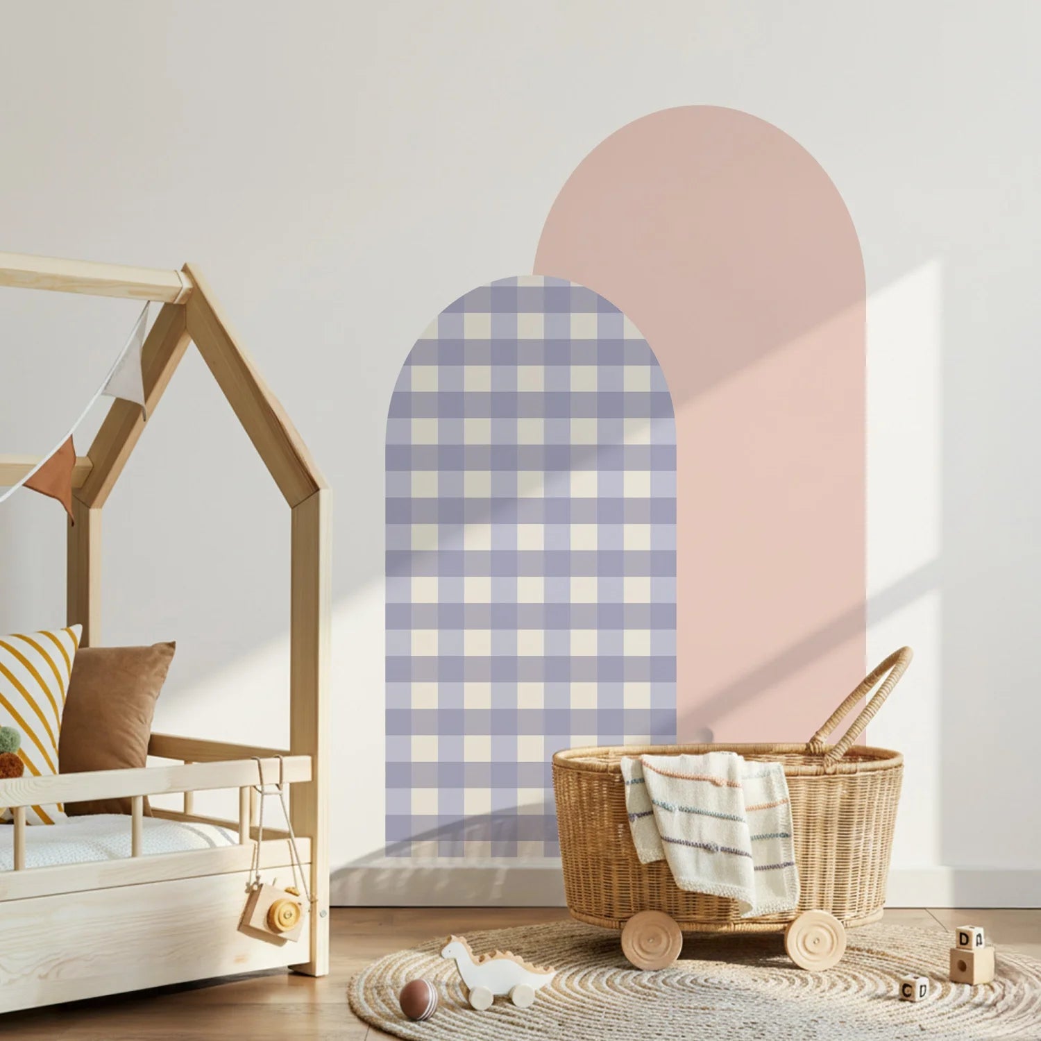 Combo Arches - Gingham Checkered &amp; Rectangle - Pink