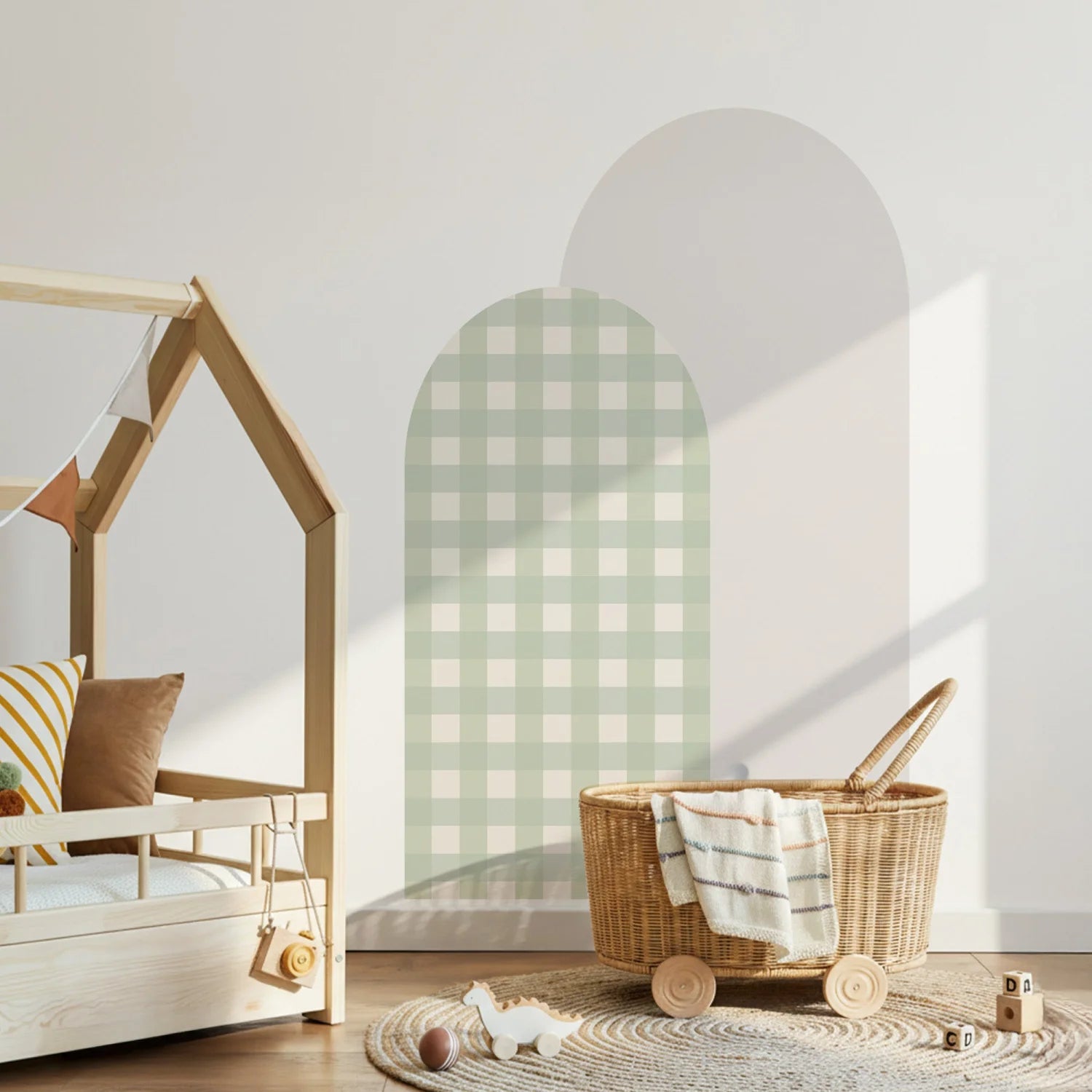 Combo Arches - Gingham Checkered &amp; Rectangle - Powder