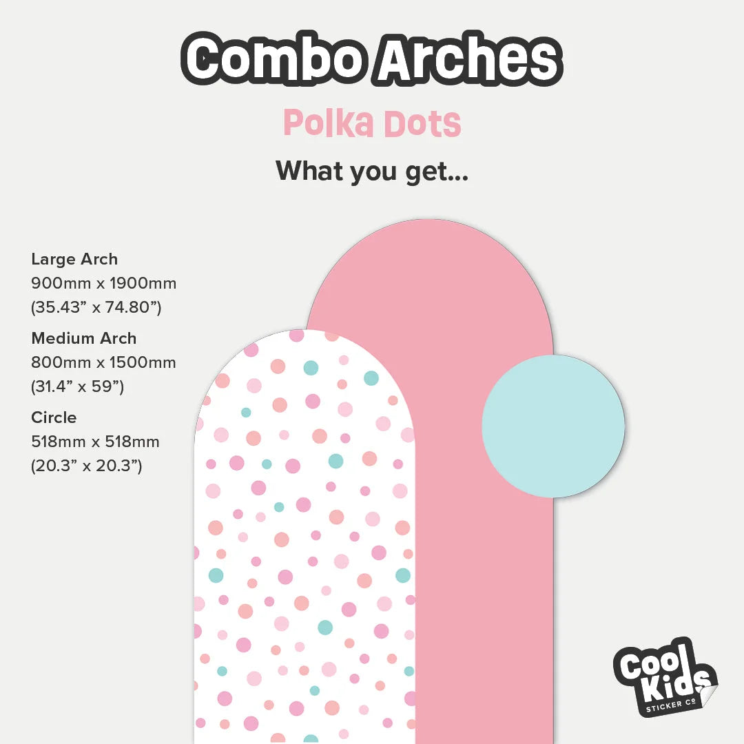 Combo Arches - Polka Dots - DW12. Arch Decals