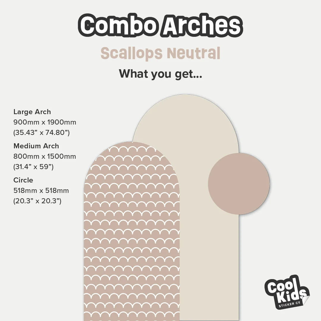 Combo Arches - Scallops Neutral - DW12. Arch Decals