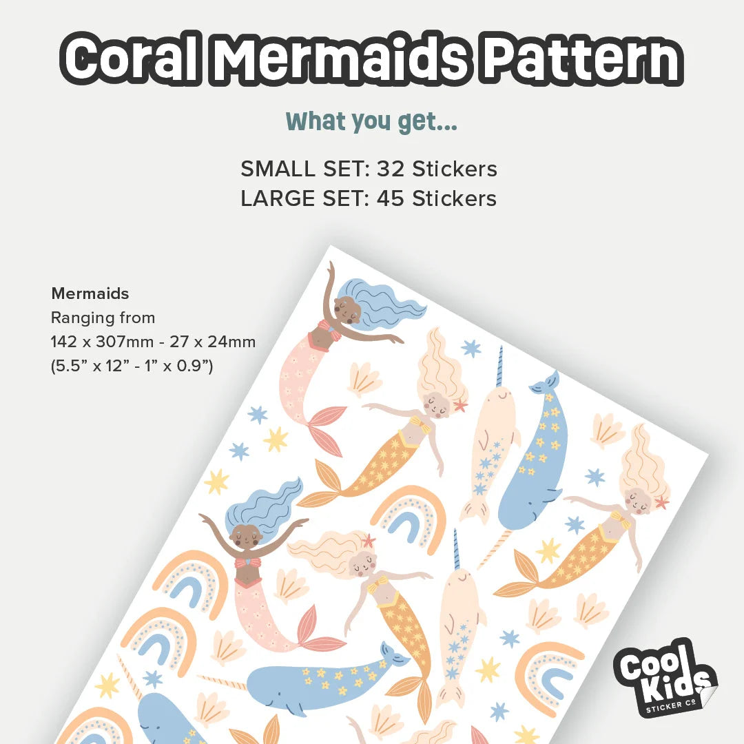 Coral Mermaids - Patterned - Decals - Fantasy