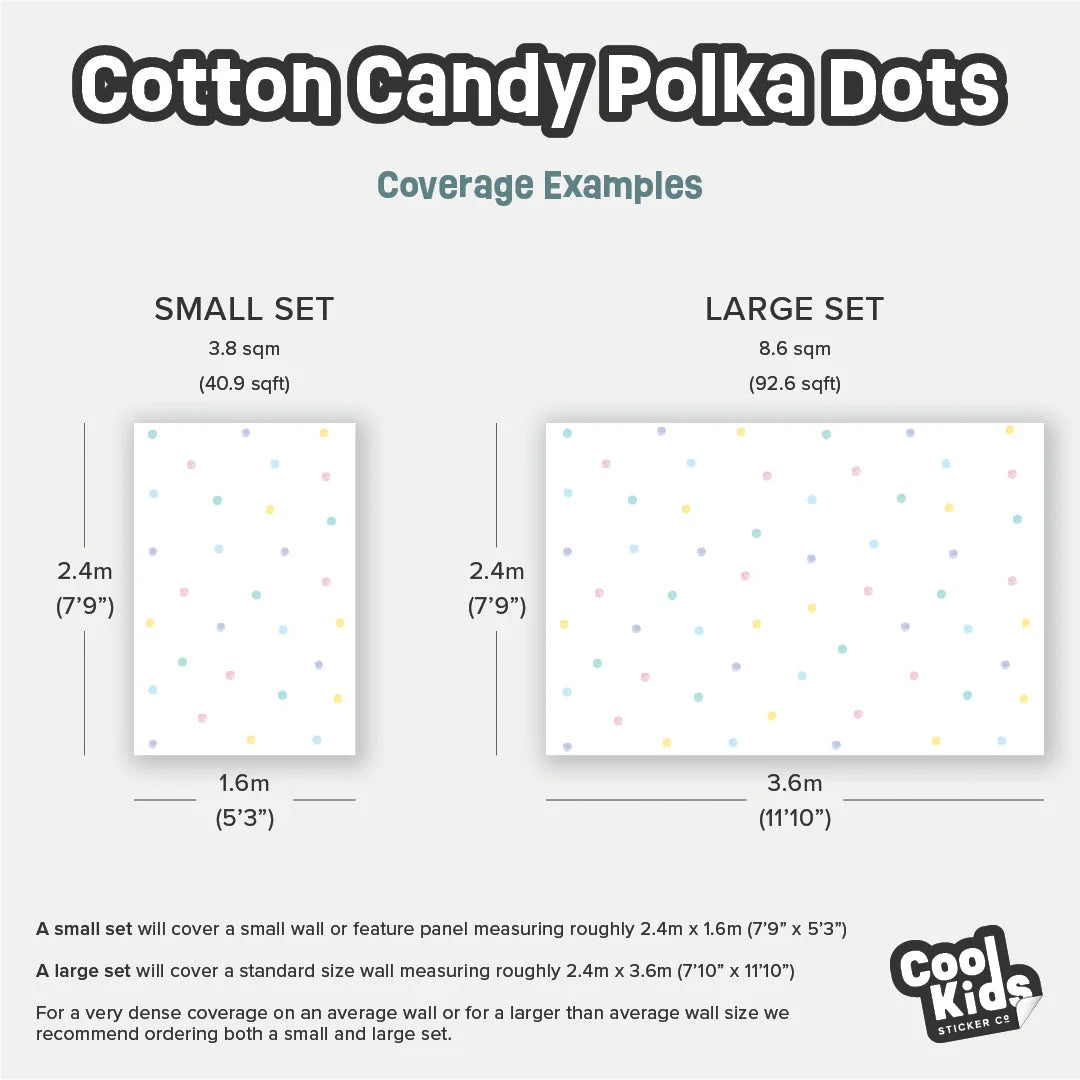 Cotton Candy Polka Dot Wall Decal - Decals - Polka Dots