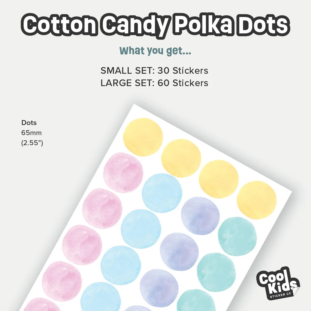 Cotton Candy Polka Dot Wall Decal - Decals - Polka Dots