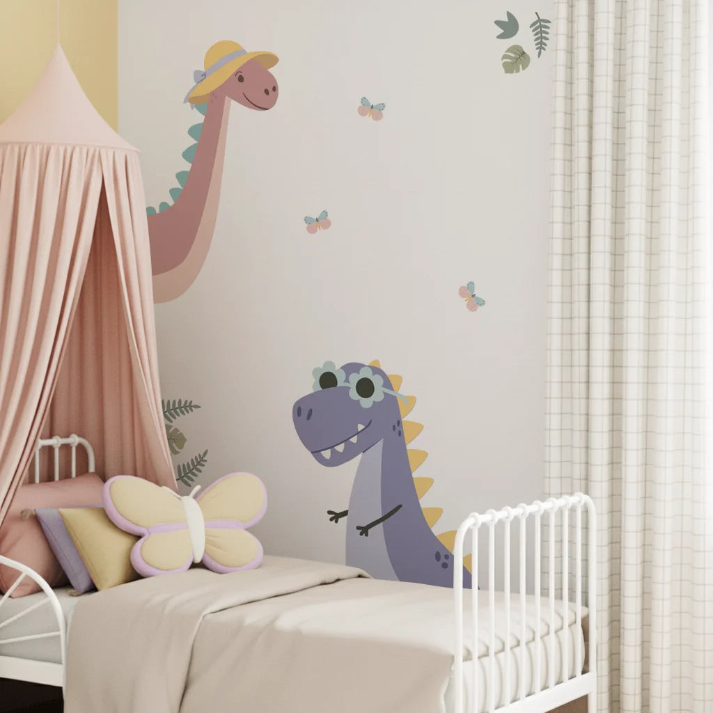 Dino Dudettes Wall Decals - Blush & Purple - DW5. Animal