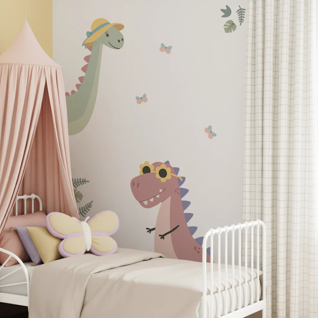 Dino Dudettes Wall Decals - Sage & Blush - DW5. Animal
