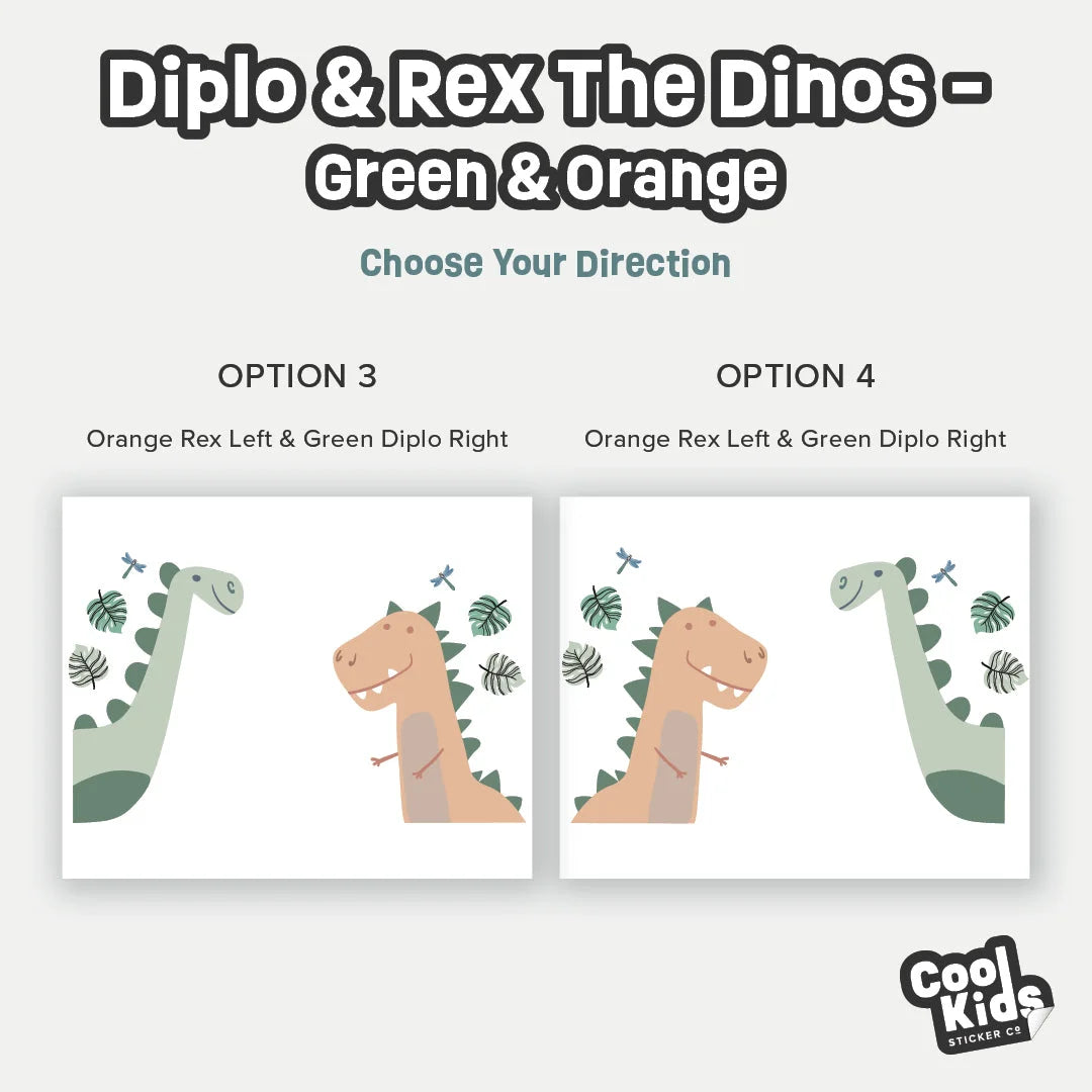 Diplo &amp; Rex Dino Wall Decals - DW5. Animal Decals