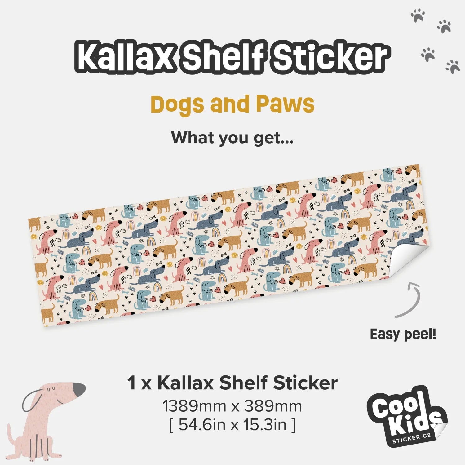 Kallax Shelf Dogs and Paws Decal - Furniture Decals