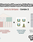 Dots & Stripes Flisat Dollhouse Decals - Furniture Decals