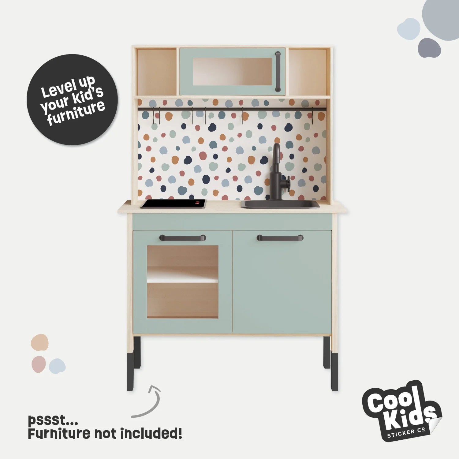 Duktig Kitchen Abstract Dots Warm - Blue Base Decals