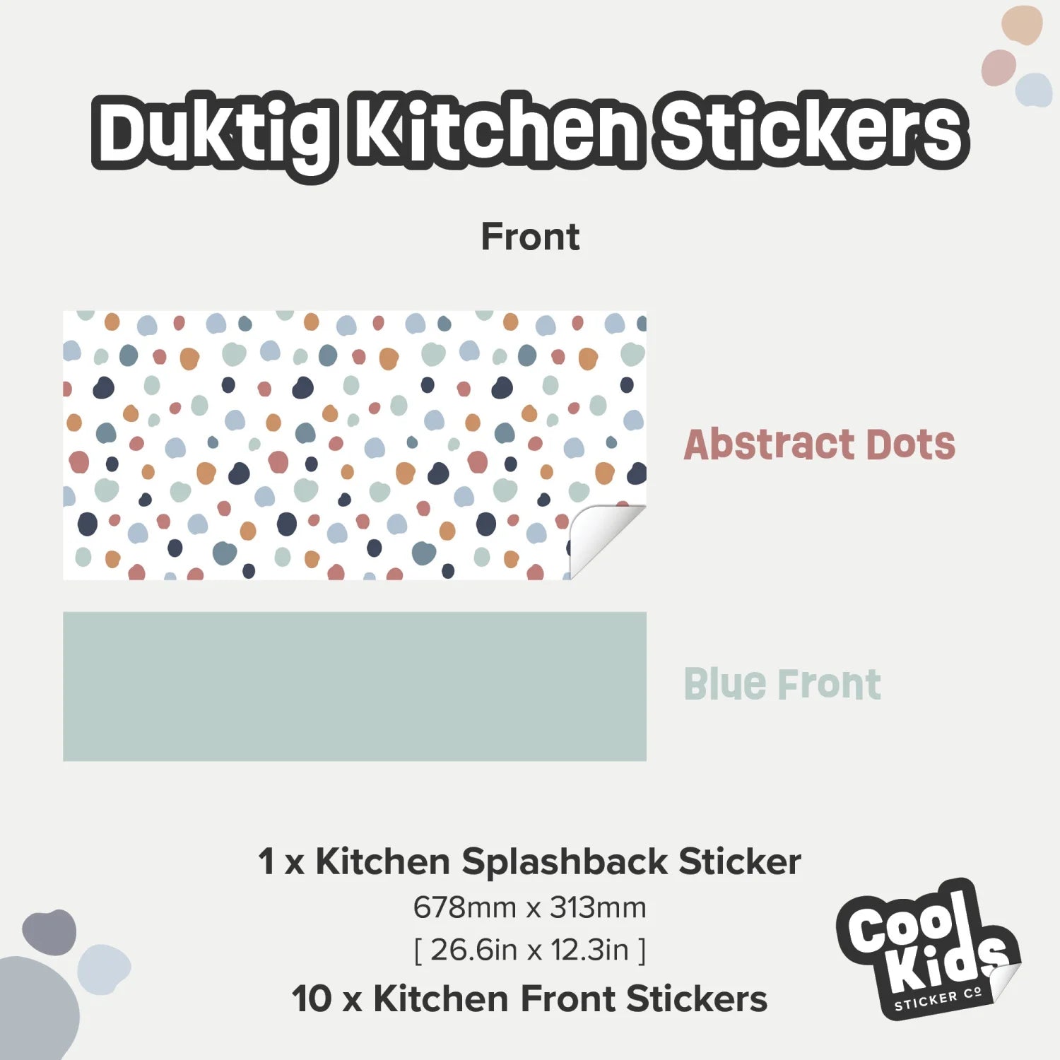 Duktig Kitchen Abstract Dots Warm - Blue Base Decals