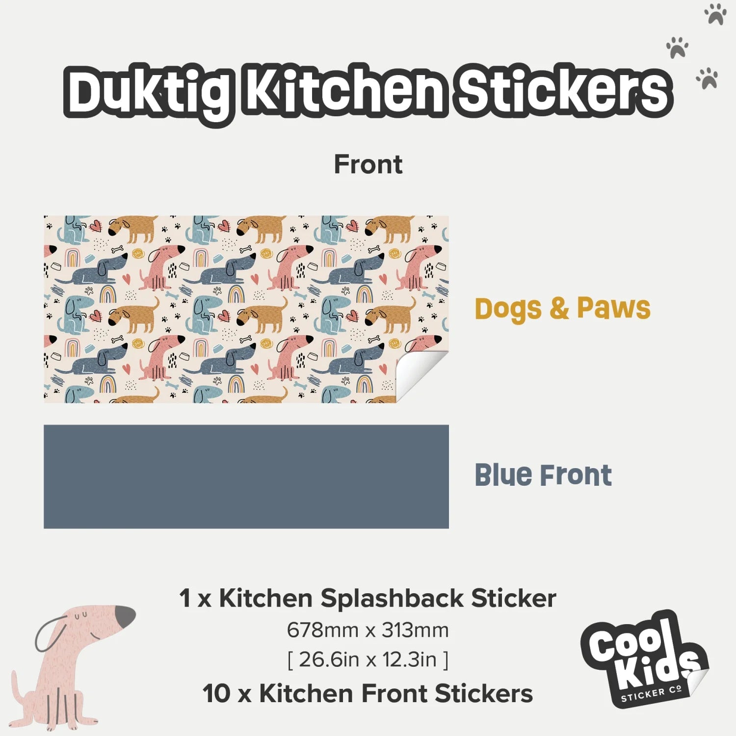 Duktig Kitchen Dogs and Paws - Furniture Decals - Duktig