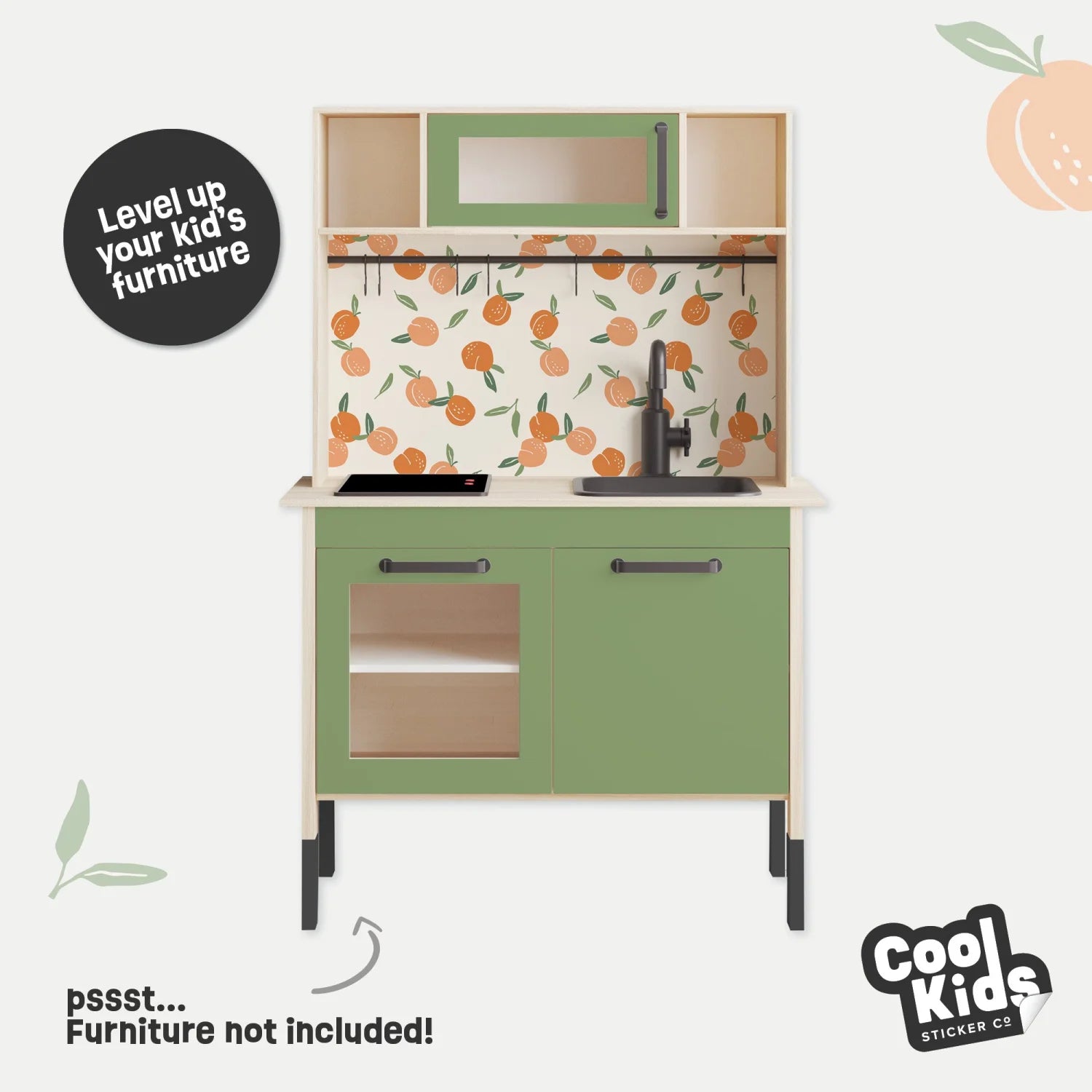 Duktig Kitchen Fruity Peaches - Green Base Decals