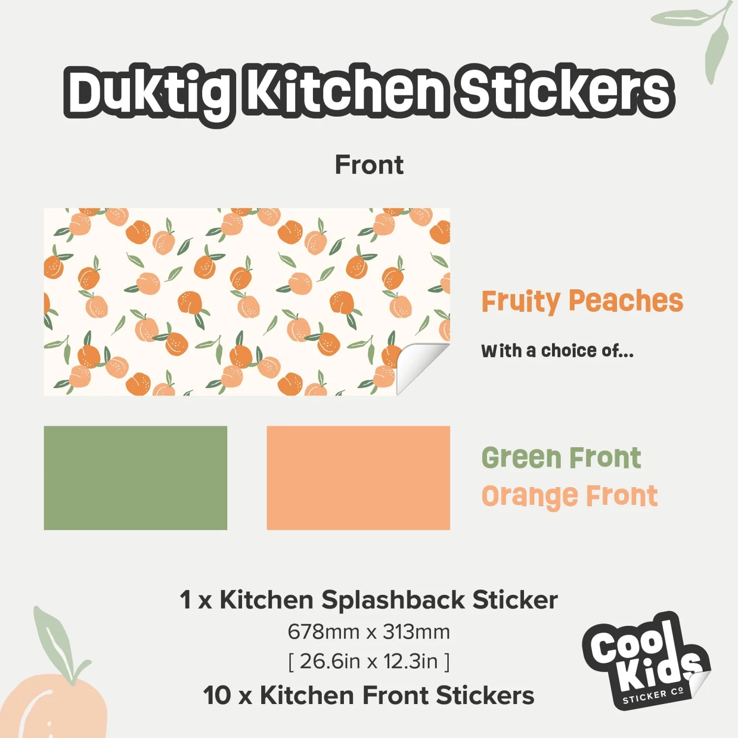 Duktig Kitchen Fruity Peaches - Green Base Decals