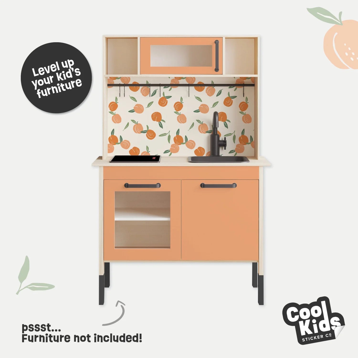 Duktig Kitchen Fruity Peaches - Orange Base Decals