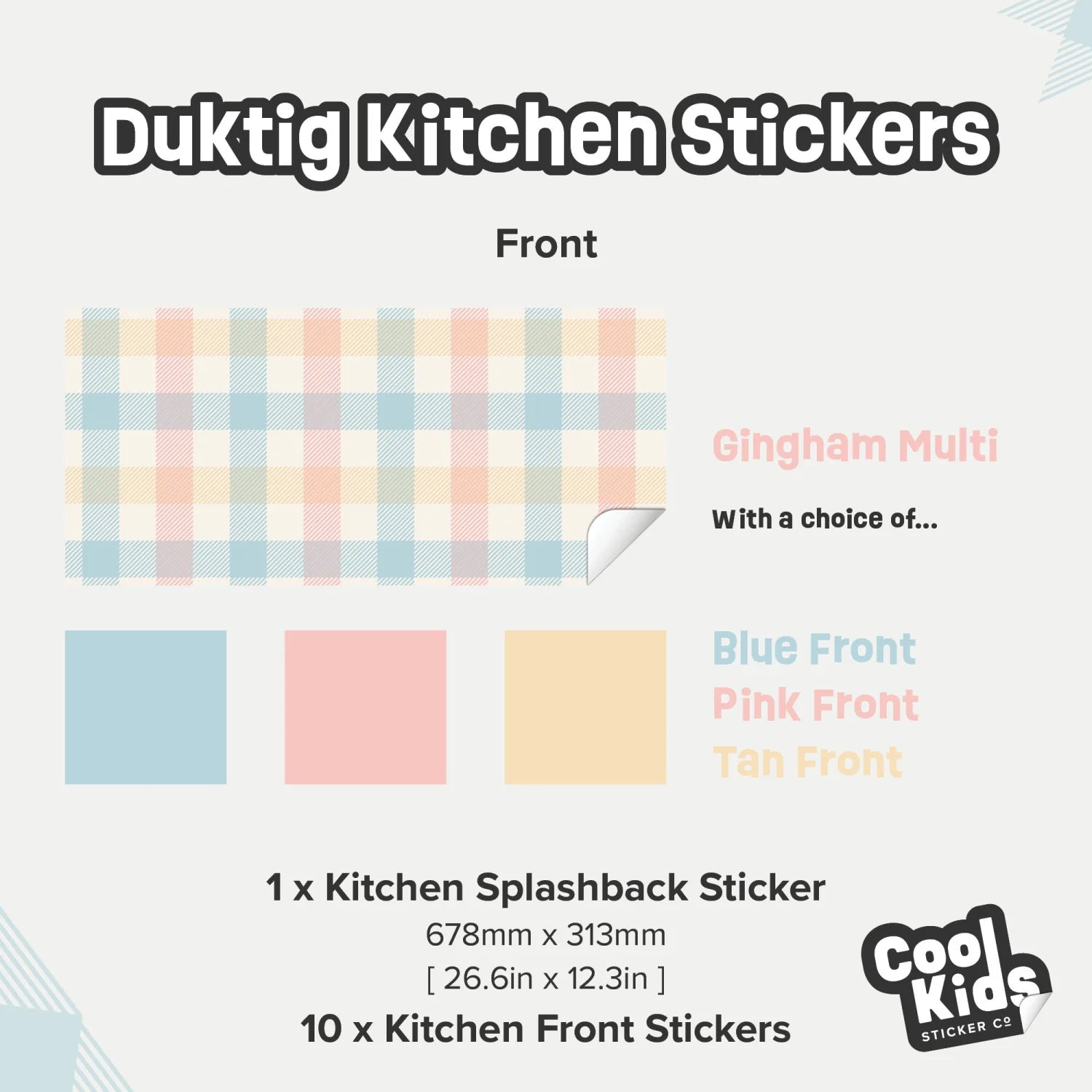 Duktig Kitchen Gingham Multi - Blue Base Decals - Furniture