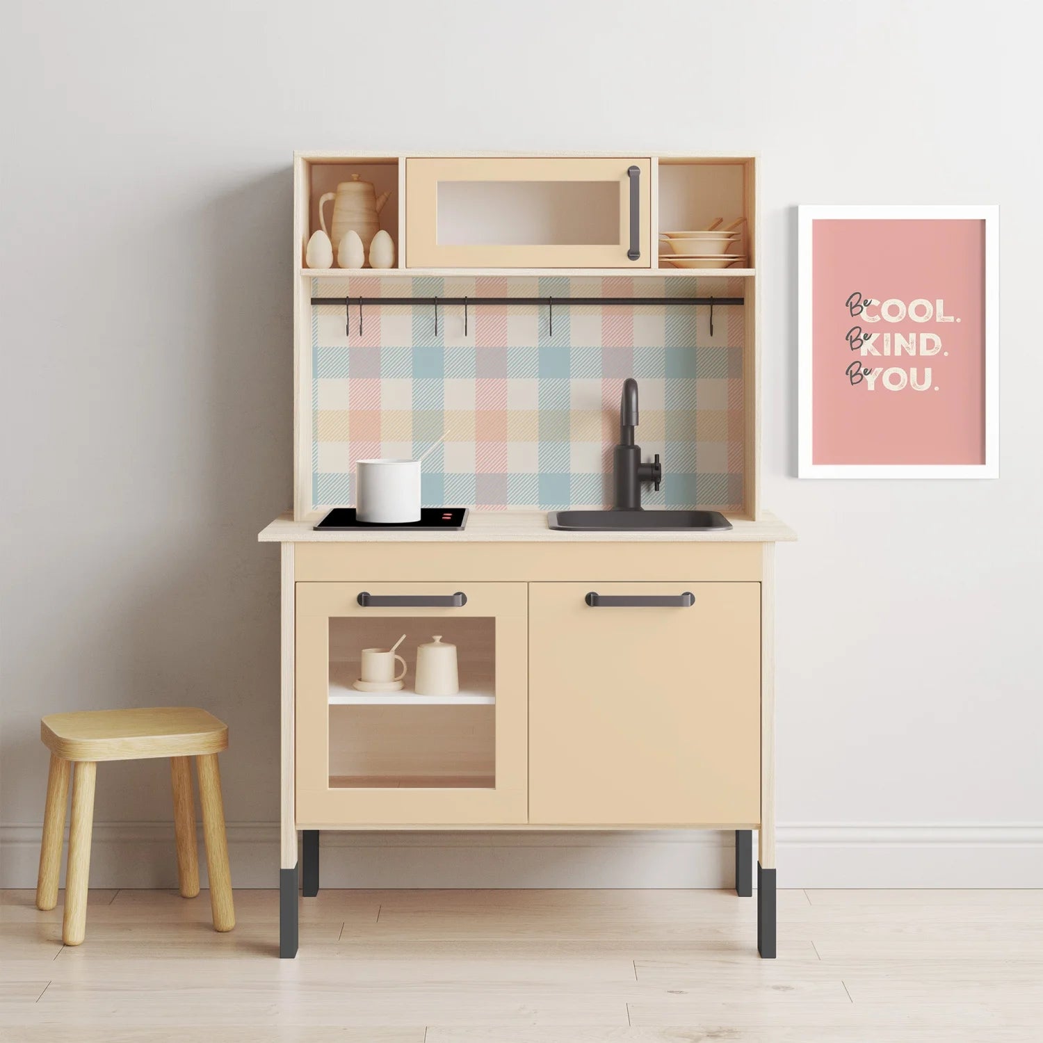 Duktig Kitchen Gingham Multi - Tan Base Decals - Furniture