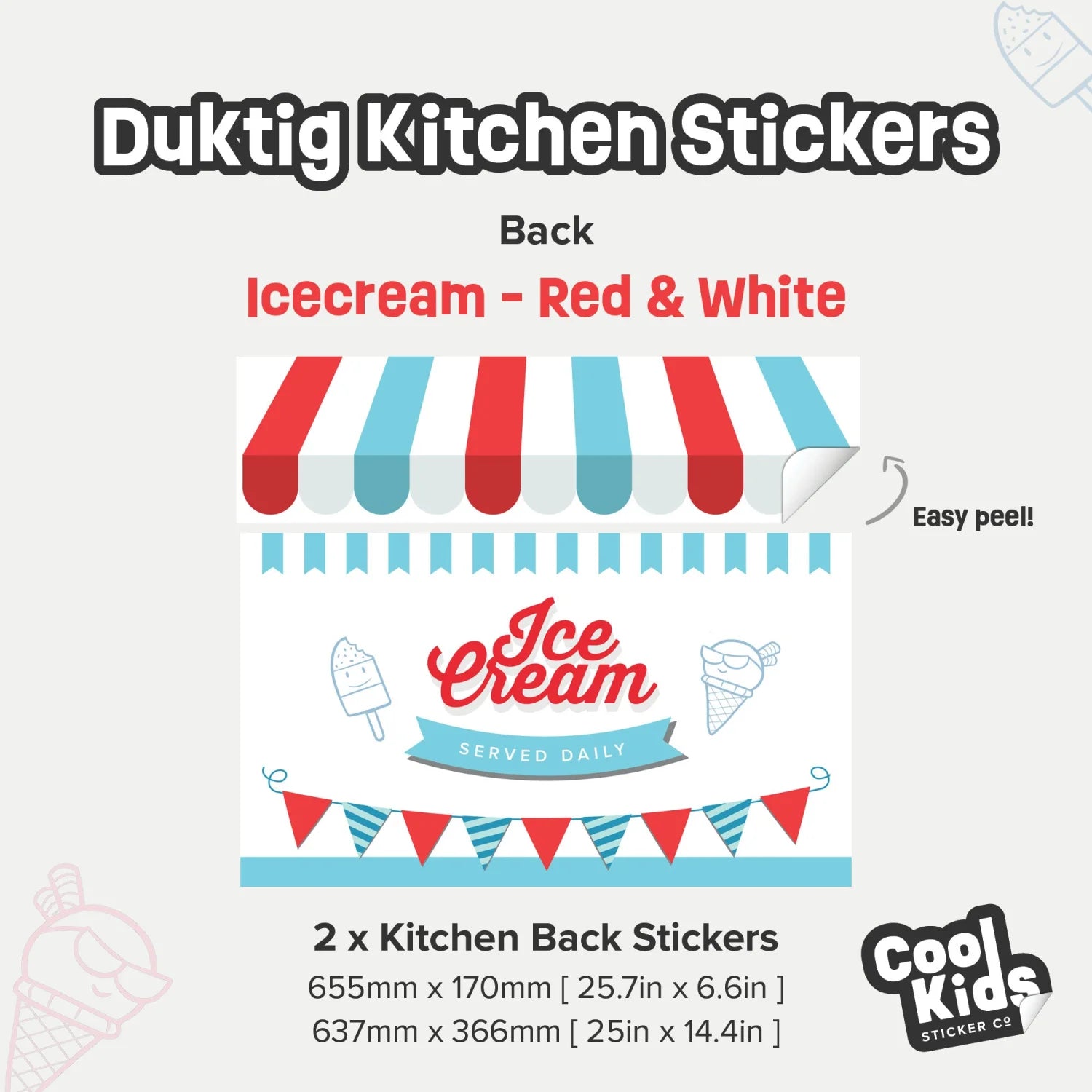 Duktig Kitchen Ice Cream Cart - Red Decals - Furniture