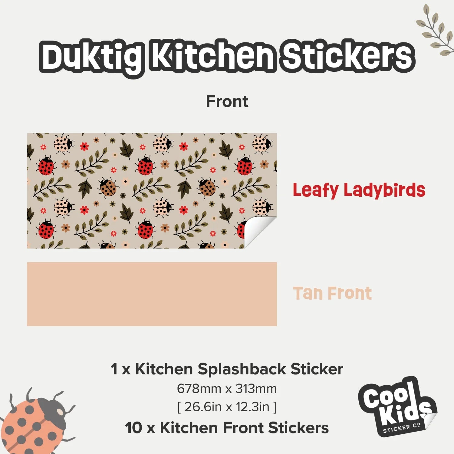 Duktig Kitchen Leafy Ladybirds - Tan Base Decals