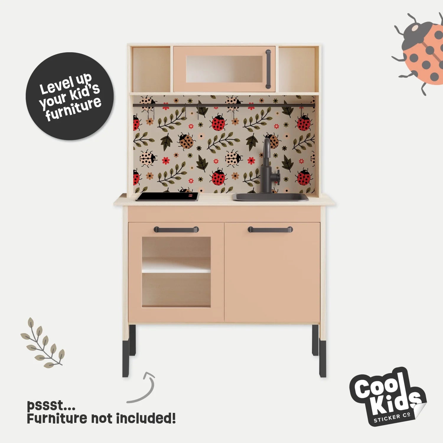 Duktig Kitchen Leafy Ladybirds - Tan Base Decals