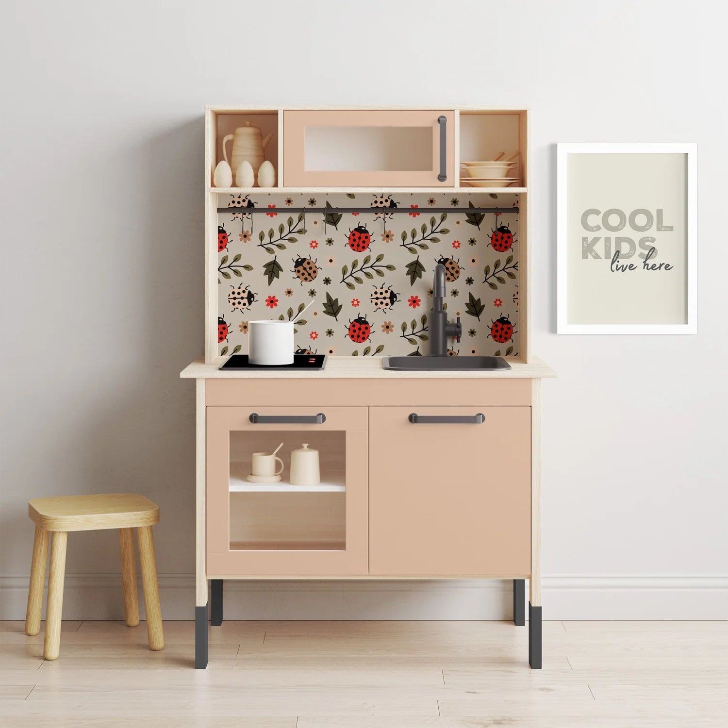 Duktig Kitchen Leafy Ladybirds - Tan Base Decals