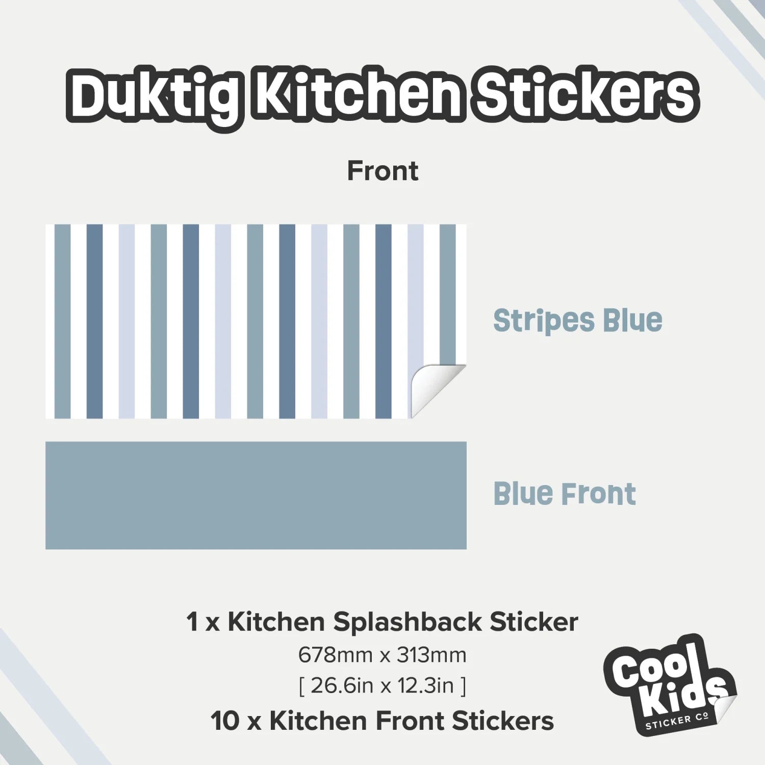 Duktig Kitchen Stripes Blue - Blue Base Decals - Furniture