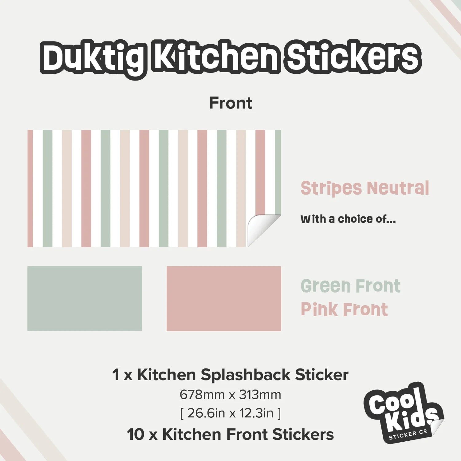 Duktig Kitchen Stripes Neutral - Green Base Decals