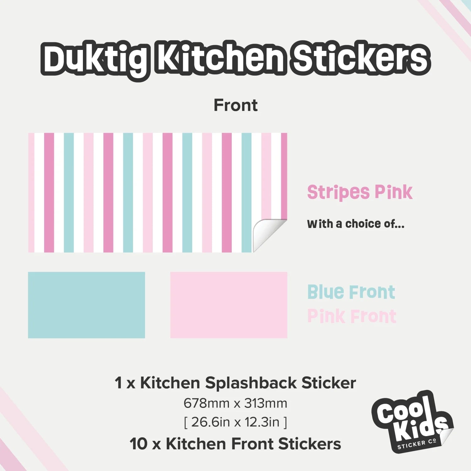 Duktig Kitchen Stripes Pink with Pink Base Decals