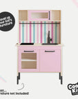 Duktig Kitchen Stripes Pink with Pink Base Decals