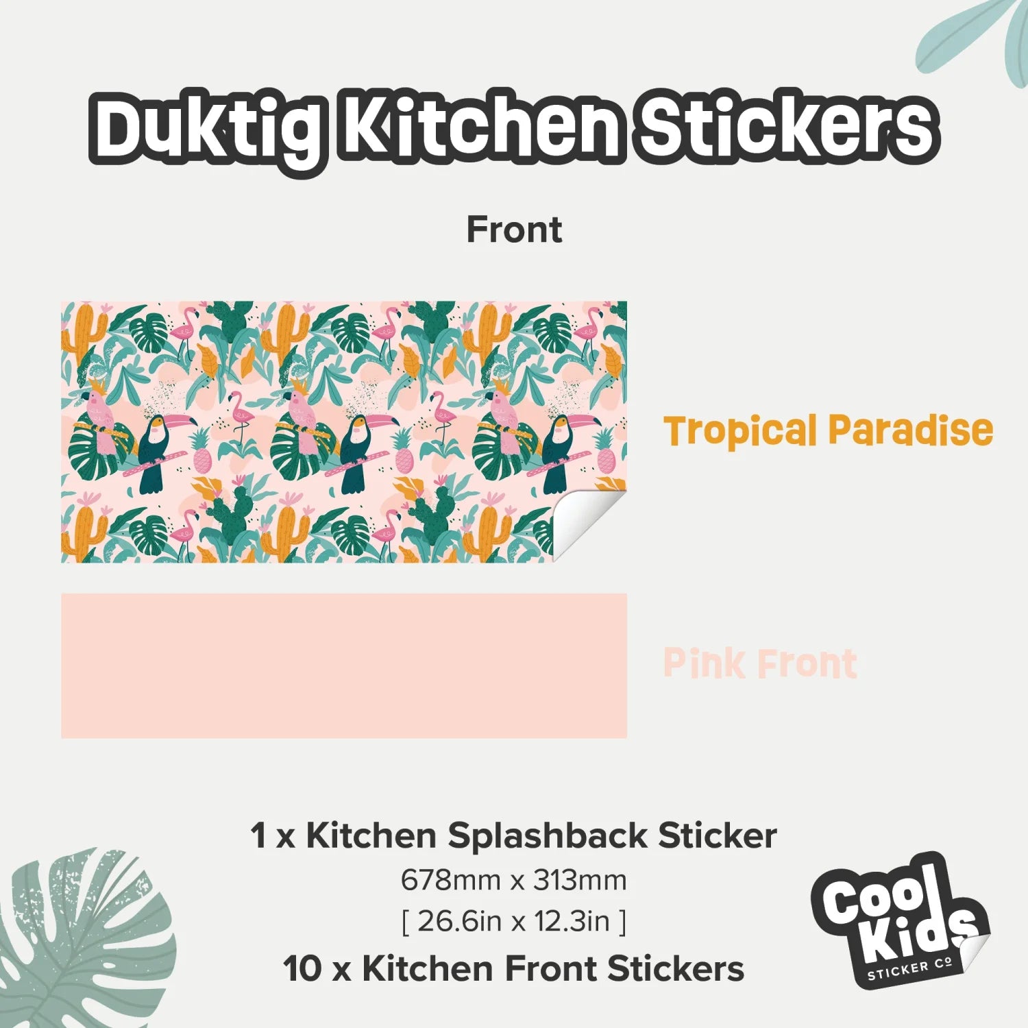 Duktig Kitchen Tropical Paradise - Pink Base Decals