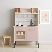 Duktig Kitchen White Metro Tiles - Pink Base Decals