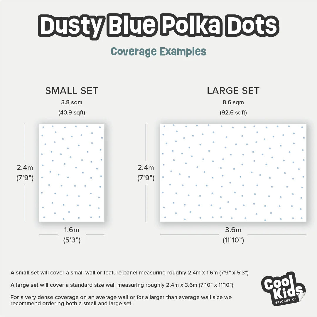 Dusty Blue Polka Dot Wall Decal - Decals - Polka Dots