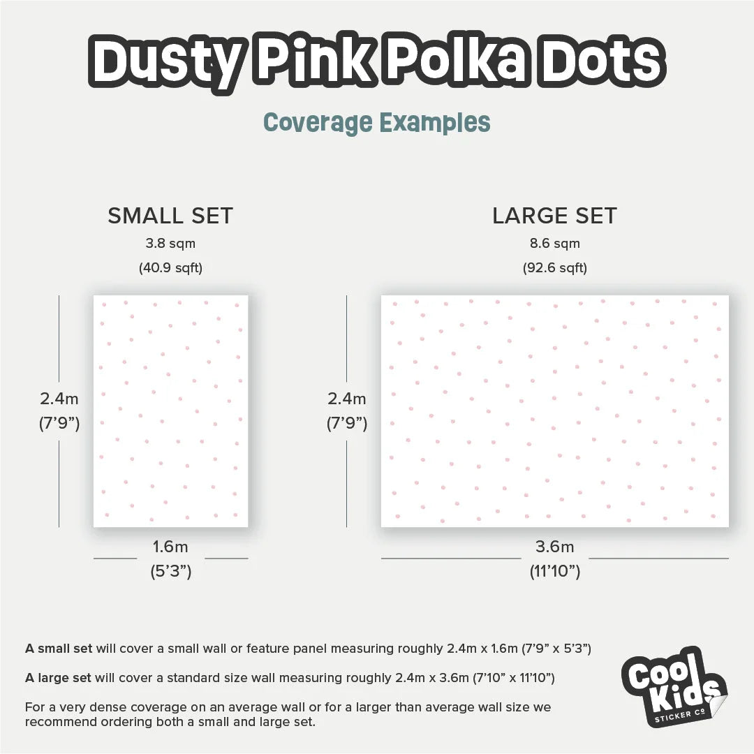 Dusty Pink Polka Dot Wall Decal - Decals - Polka Dots