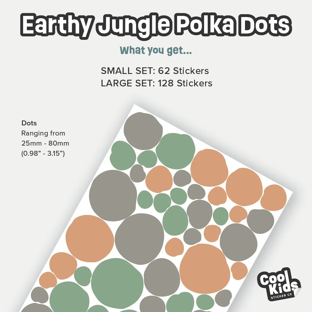 Earthy Jungle Polka Dot Wall Decal - Decals - Polka Dots