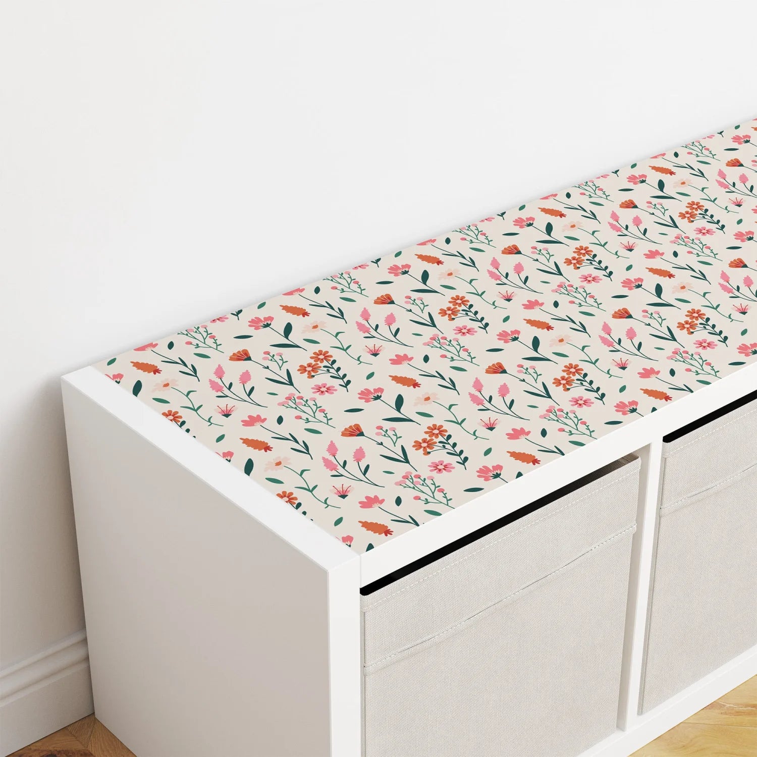 Kallax Shelf Elegant Florals Decal - Furniture Decals