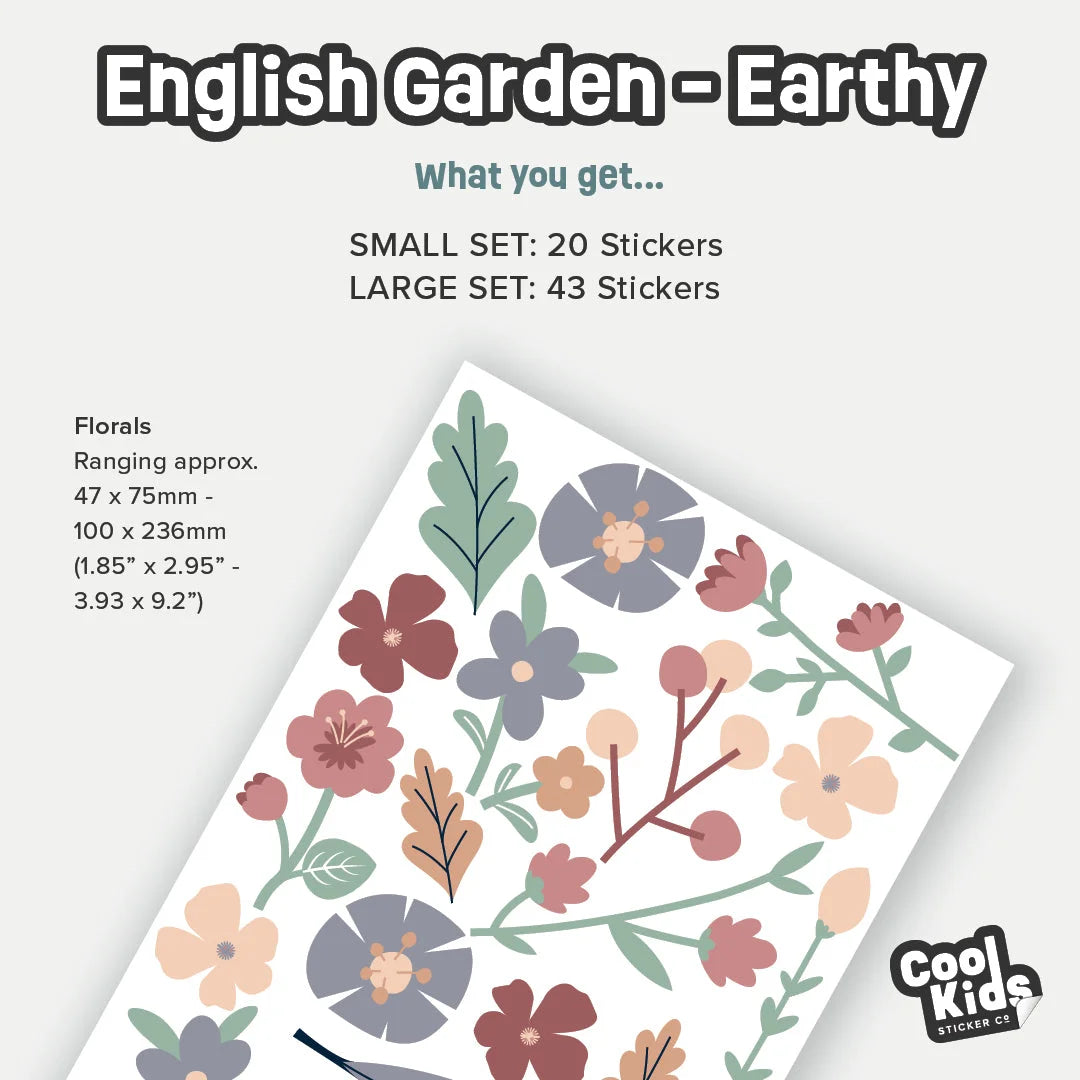 English Garden Earthy Wall Decals - Decals - Florals