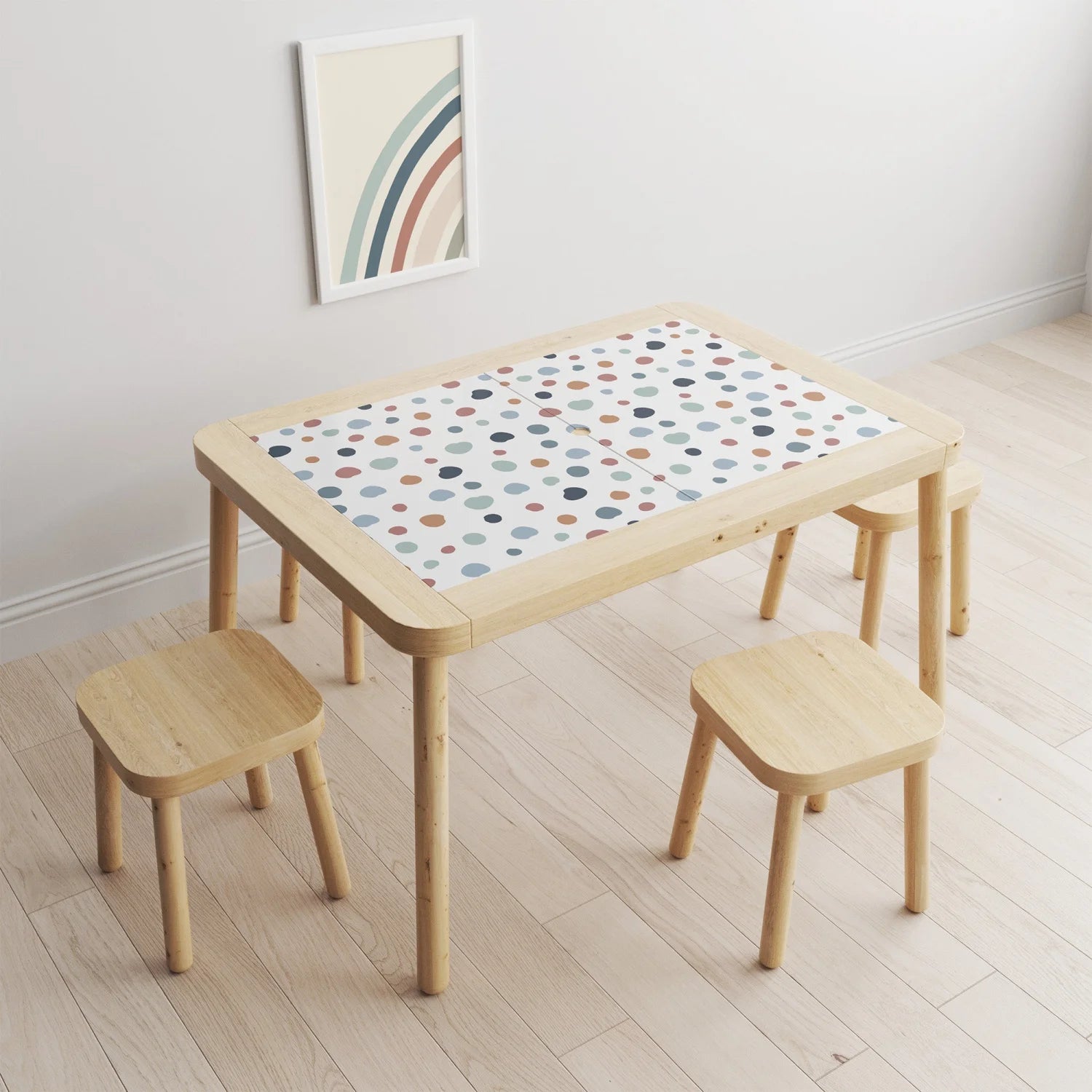 Flisat Table Abstract Dots Warm Decal - Furniture Decals