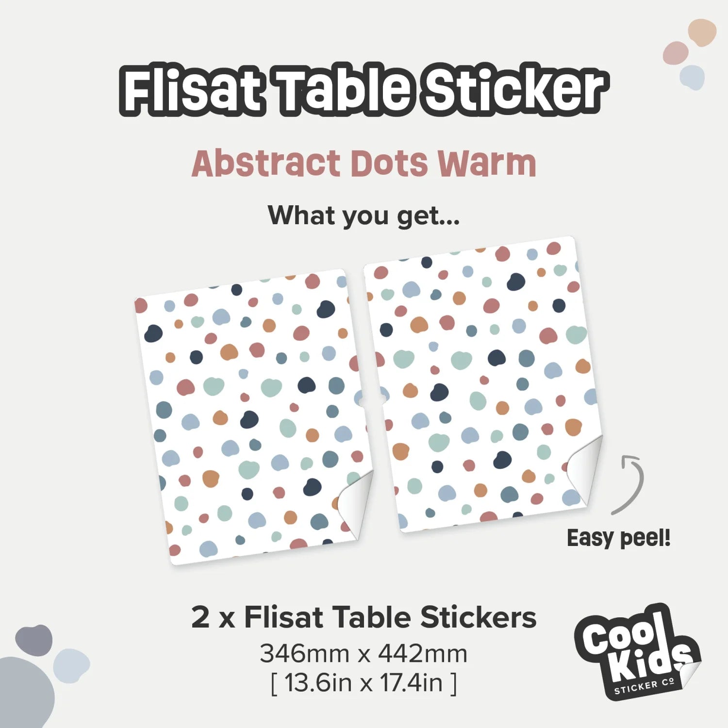 Flisat Table Abstract Dots Warm Decal - Furniture Decals