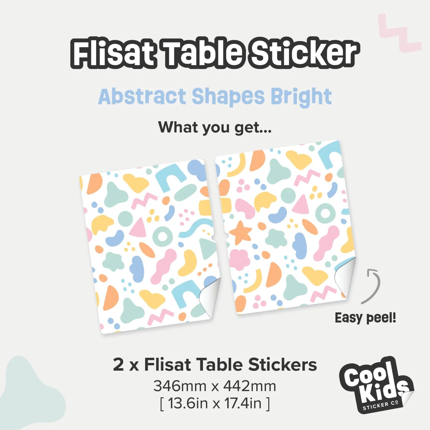 Flisat Table Abstract Shapes Bright Decal - Furniture