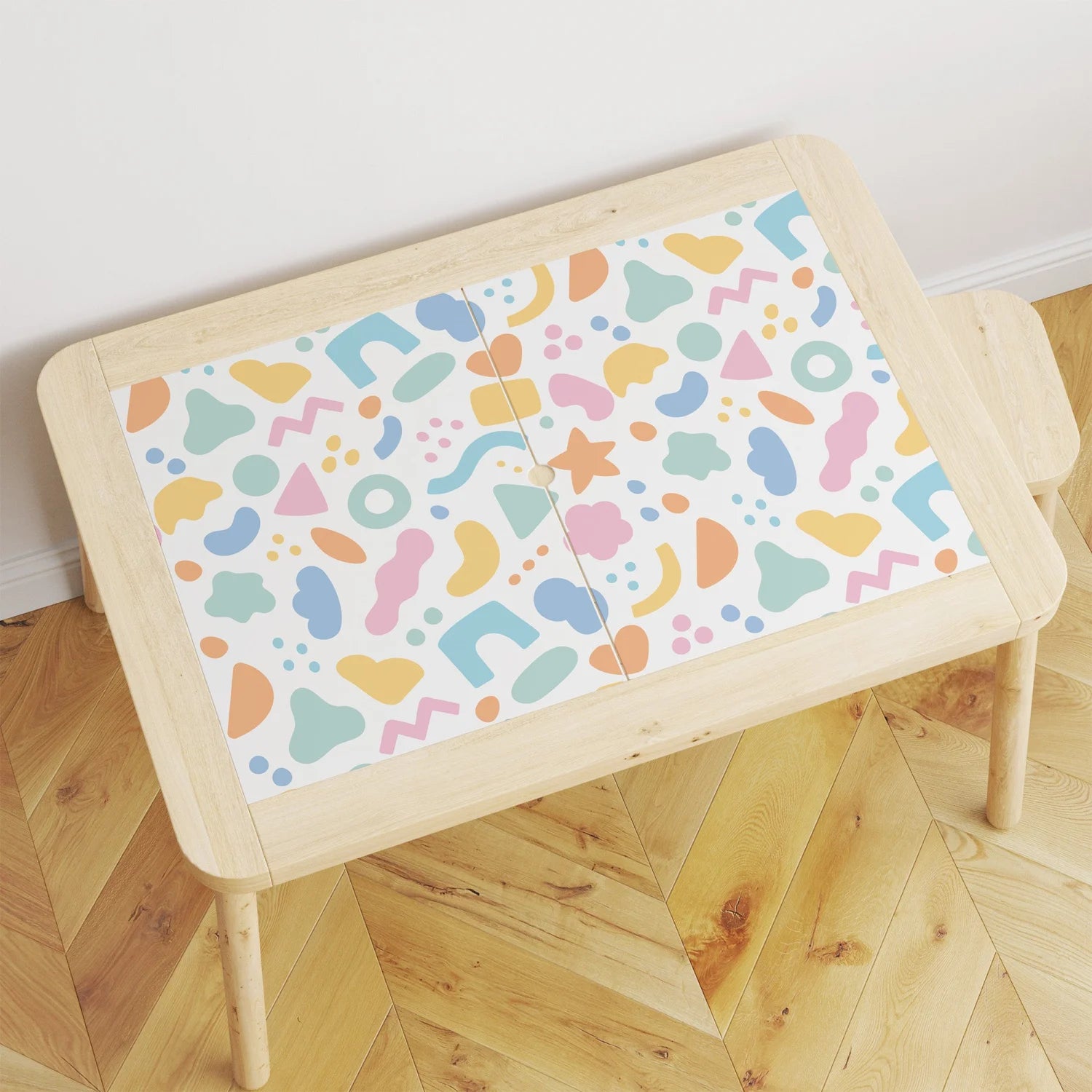 Flisat Table Abstract Shapes Bright Decal - Furniture