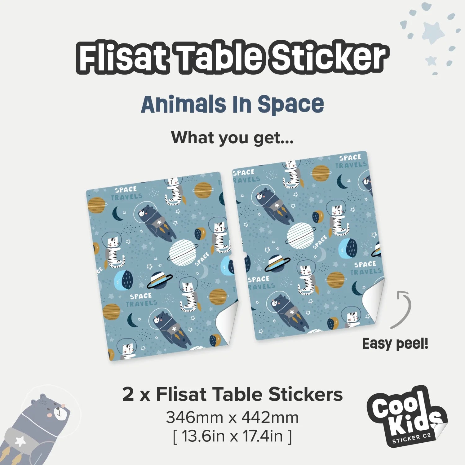 Flisat Table Animals In Space Decal - Furniture Decals