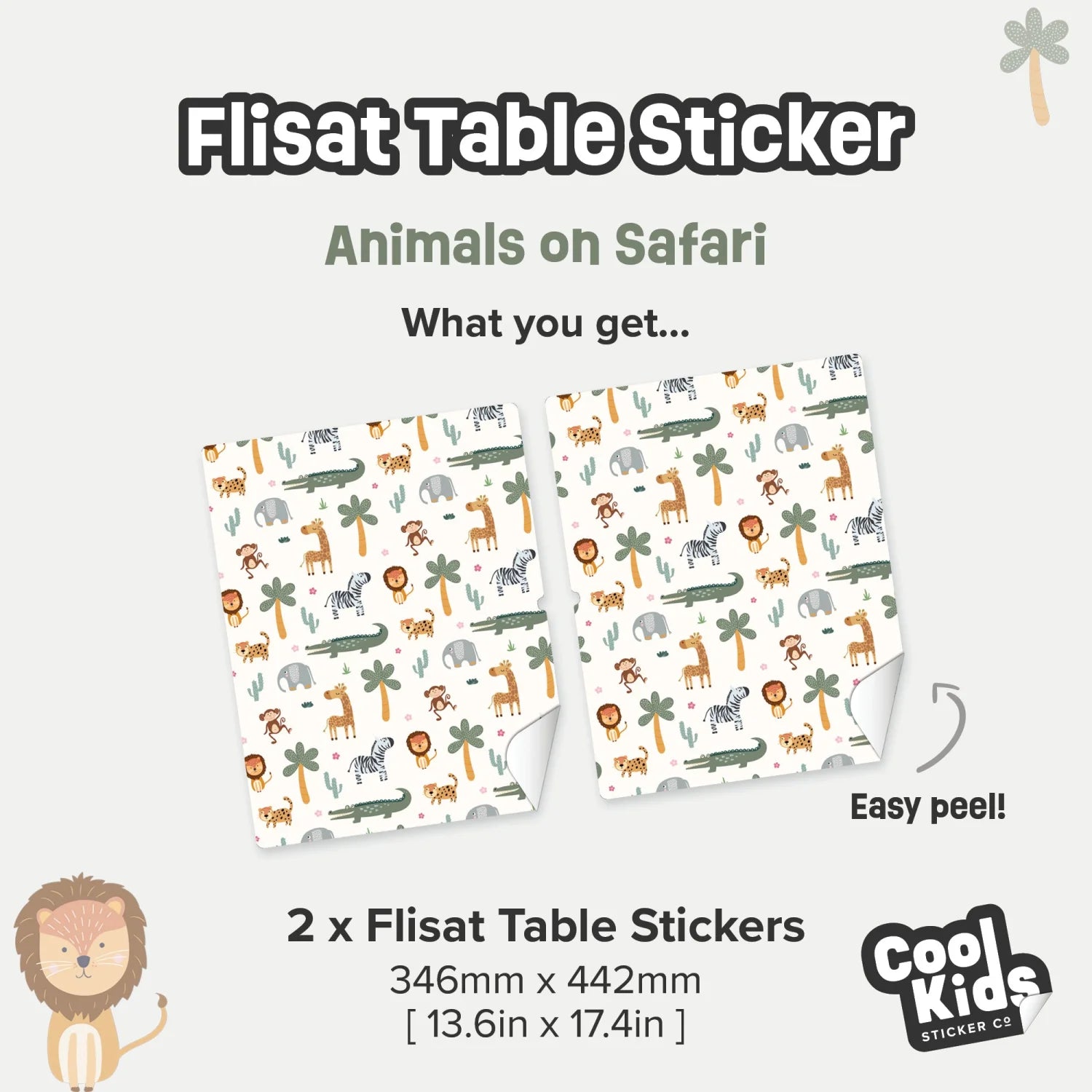 Flisat Table Animals On Safari Decal - Furniture Decals