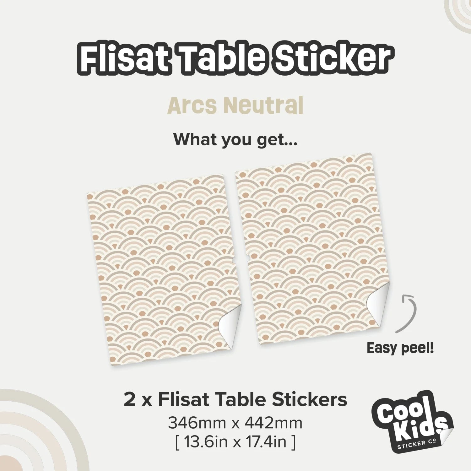 Flisat Table Arcs Neutral Decal - Furniture Decals - Flisat