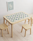 Flisat Table Checkers Blue Decal - Furniture Decals