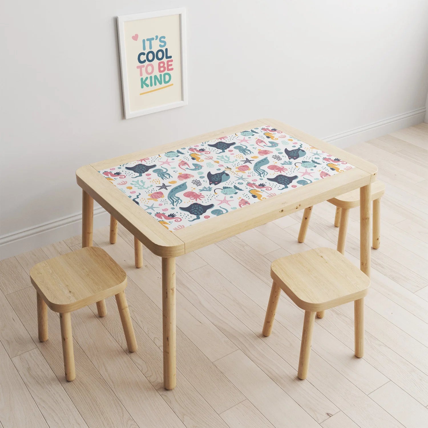 Flisat Table Cheerful Sea Creatures Decal - Furniture