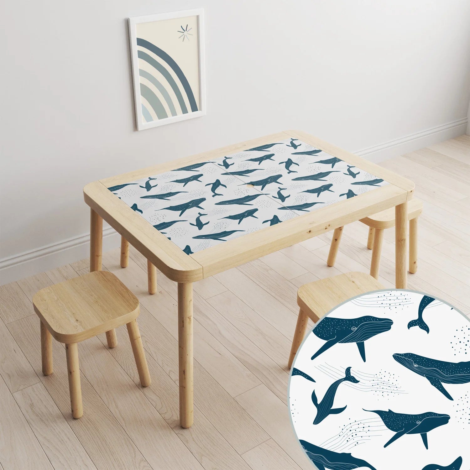 Flisat Table Dreamy Whales Decal DF3.