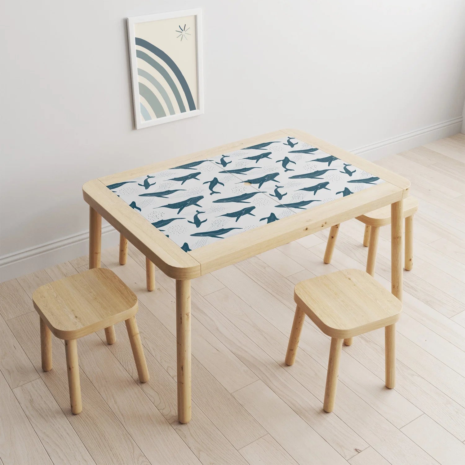 Flisat Table Dreamy Whales Decal - Furniture Decals