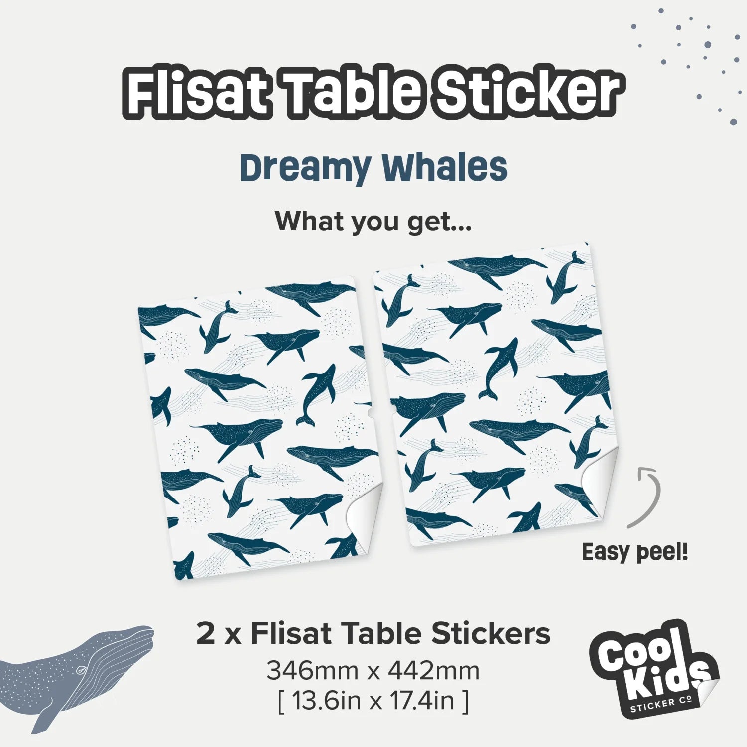 Flisat Table Dreamy Whales Decal - Furniture Decals