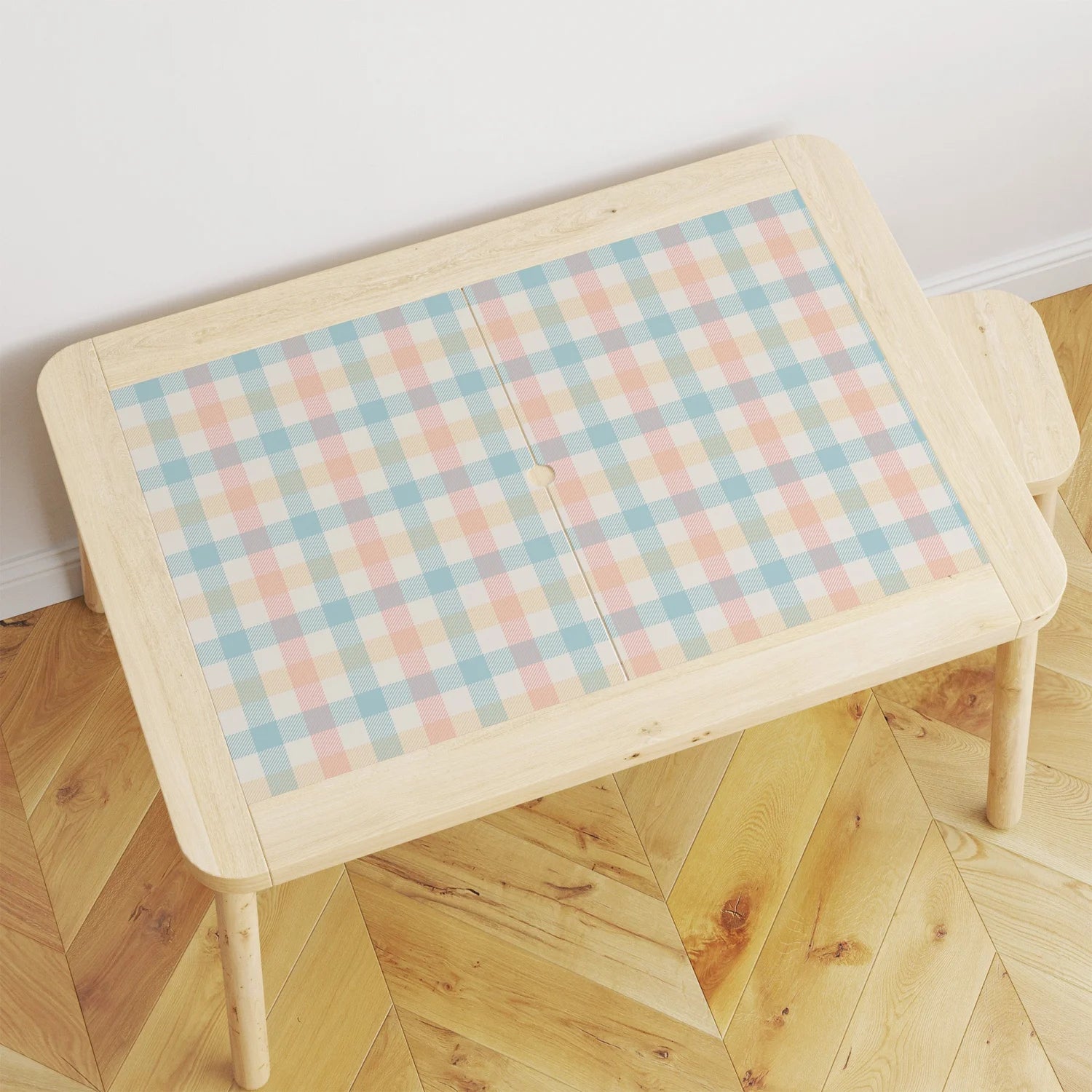 Flisat Table Gingham Multi Decal - Furniture Decals