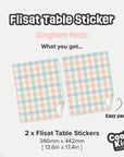 Flisat Table Gingham Multi Decal - Furniture Decals